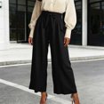 thumbnail image 2 of jiaxiM Cropped Pants for Women High Waist Plus Size Palazzo Pants Drawstring Cotton Linen Trousers for Women Lounge Pants Women Spring Fashion Beach Bottoms, 2 of 6