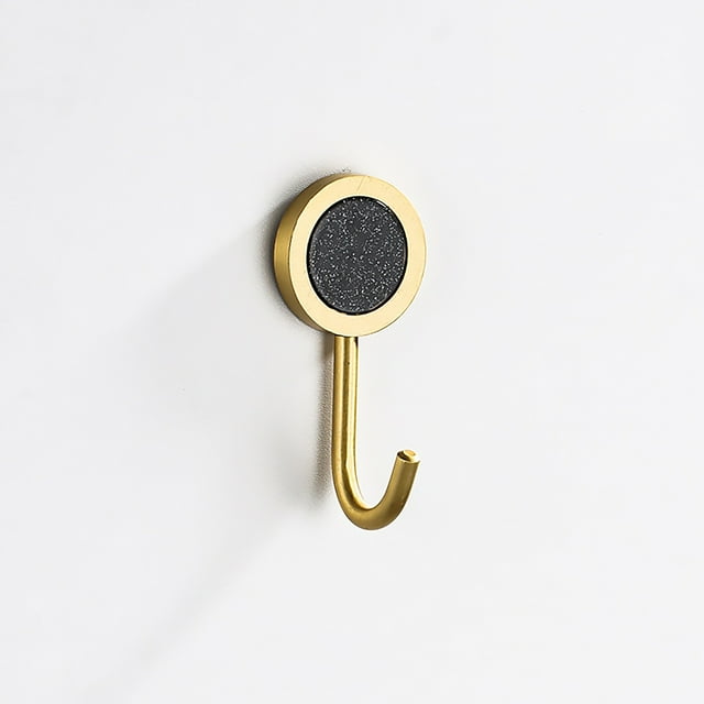 Kitchen Tools Coat Hook Wall Mounted Round Robe Hook Brushed Gold Towel Hook Heavy Duty Coat Rack for Bathroom Entryway Kitchen Living Room Non Hole Installation