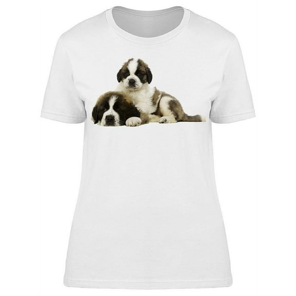 Relaxing St. Bernard Puppies T-Shirt Women -Image by Shutterstock, Female 3X-Large