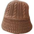 thumbnail image 2 of CoCopeaunts Bucket Hats for Men LCE Hemp Thread Vintage Hand Knitted Hats Wide Brim Shade Breathable Cable Twist Fisherman Hat, 2 of 8