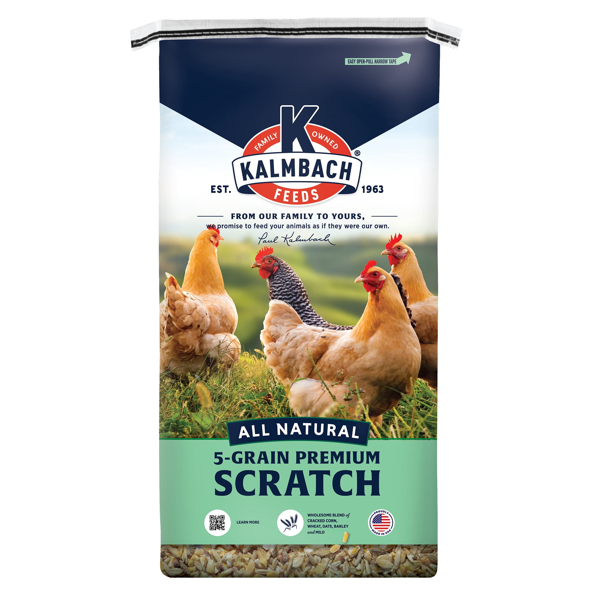 Kalmbach Feeds, Premium 5-Grain Scratch Treat Supplement for Mature Poultry, 50 lb bag