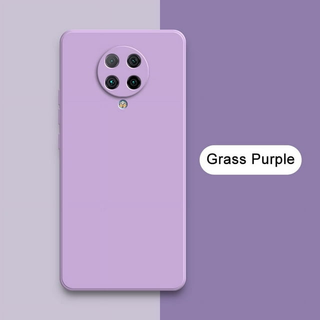 Original Square Liquid Silicone Case for Xiaomi POCO F2 Pro Camera Lens Protective Soft Phone Back Cover F2Pro Shockproof Armor Grass Purple POCO F2