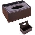 thumbnail image 1 of 1 caja de pañuelos de cuero PU multifuncional, caja de pañuelos cuadrada marrón, caja de pañuelos marrón para el hogar, la oficina, la cocina, el restaurante, el automóvil, el dormitorio, etc. Vhermosa ZYY-3043, 1 of 5