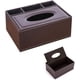 thumbnail image 1 of piece Caja de pañuelos de Cuero PU Multifuncional, Caja de pañuelos Cuadrada marrón, Caja de pañuelos marrón para el hogar, Oficina, Cocina, Restaurante, automóvil, Dormitorio, etc., 1 of 5
