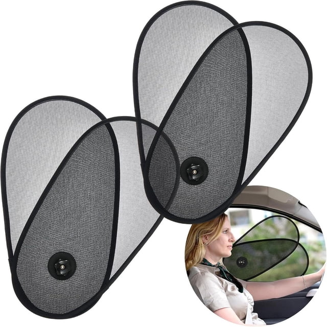 Djiypn Adjustable Car Side Window Sun Visor - Foldable Sunshade with Suction Cup for Effective Sunlight Blocking, Ideal for Daily Commuting and Long Road Trips for Drivers and Passengers