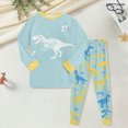 thumbnail image 2 of TOWED22 Toddler Baby Girl Outfits Infant Puff Sleeve Smocked Floral Tops Pants Cute Kids Girls Fall Winter Clothes Set Size:7-8 Y,Color:Light Blue, 2 of 5