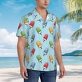 thumbnail image 5 of Goofa Modern Ice Cream Hawaiian Shirt for Men, Unisex Summer Beach Casual Short Sleeve Button Down Shirts,Aloha Tropical Floral print shirt-, 5 of 9
