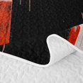 thumbnail image 5 of Castle Fairy Retro Geometric Block Quilt King 3 Pieces,Abstract Vertical Streak King Coverlet Set,Black Red Offwhite,1 Bedspread and 2 Pillowcases, 5 of 7