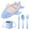 Blue, variant on Airplane Shaped Tableware Set For Kitchen And Dining Table Car Dinner Tray Fiber For Boys And Girls With Separate Plates Cutlery And Water Cup Wheat Straw Tableware Set round Modern Kitchen Table Set