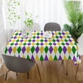 thumbnail image 6 of Coolnut Mardi Gras Rectangle Tablecloth, Spill-Proof Polyester Table Cloth, Table Cover for Kitchen Dining Picnic Holiday Party Decoration, 60"x60", 6 of 7