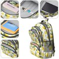 thumbnail image 4 of Lemon and Blossom White Pattern Cute School Backpack Bag with Padded Back and Adjustable Shoulder Straps 16.9 X 12.6 X 5.9 Inches, 4 of 5