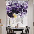 thumbnail image 3 of Purple Black Geometric Balloon Curtains for Windows, Bedroom Curtains 54 Inch Length, Modern Abstract Crystals Artwork Tie Up Curtains Panels Thermal Insulated Bathroom Curtains Window 42"x54", 3 of 8