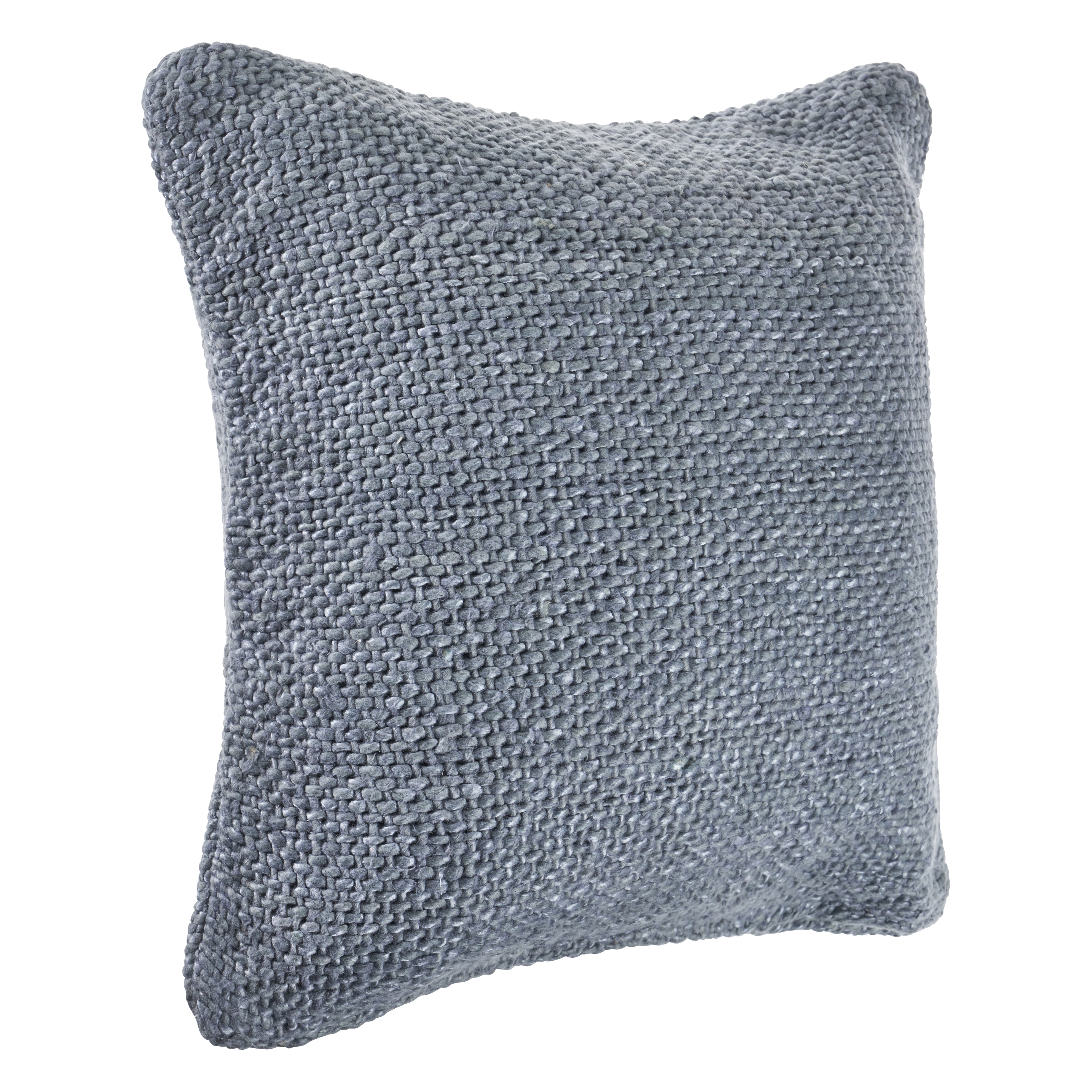 Harlow Hill Gavin Frost Blue Solid 20" x 20" Cotton Blend Adult Decorative Feather Filled Pillow