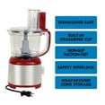 thumbnail image 5 of Kenmore 11-Cup Food Processor and Vegetable Chopper with Reversible Slicing/Shredding Disc, Chop, Slice, Shred, Mince, Grate, Puree, Stainless Steel, 500W, Red and Silver, 5 of 10