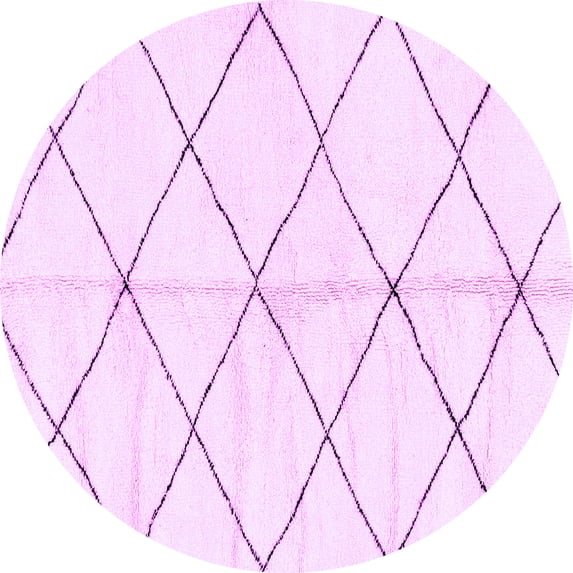 Ahgly Company Indoor Round Solid Purple Modern Area Rugs, 5' Round