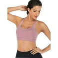 thumbnail image 4 of Womens Meduim Impact Sports Bras Criss Cross Back Sexy Running Bra Workout Running Crop Tops Longline Yoga Bra, 4 of 7