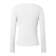 thumbnail image 4 of Afdoent Womens Tops Womens Long Sleeve Shirts V Neck Slim Fitted Knit Top Stretch Ribbed Casual Going Out Shirt Elegant, 4 of 5