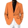 thumbnail image 5 of Men's Casual One-Button Blazer, Slim-Fit Lightweight Business Daily Sport Coat, Orange, L, 5 of 6