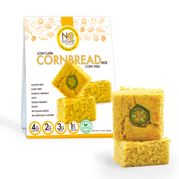 No Sugar Aloud Low Carb Cornbread Baking Mix (Keto, Vegan, Gluten