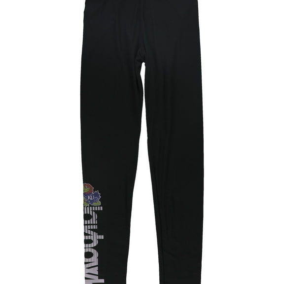 G-III Sports Womens University Of Kansas Stretch Compression Athletic Pants, Black, Small