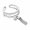 Silver, variant on Open Band Ring, Double-Layer Cubic Zirconia and Link Chain, Silver