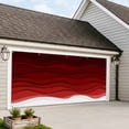 thumbnail image 4 of Red Ombre Stripes Garage Door Cover Banner 7 x 8 FT, Modern Abstract Sea Waves Aesthetic Garage Door Curtains Backdrop with Grommets for Indoor Outdoor Wall Party Porch Yard Decorations Background, 4 of 9