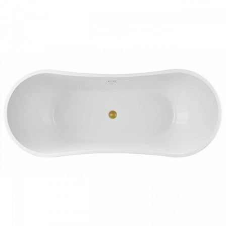 Philo 71 Inch Acrylic Double Slipper Freestanding Tub
