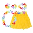 thumbnail image 4 of FELTECHELECTR 1 juego de falda hula para disfraz: falda hula hawaiana colorida, pulseras de flores, diadema y collar, accesorios para disfraz de fiesta tropical infantil., 4 of 4