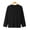 Black, variant on Hueoook Oversized Sweatshirts for Women Crew Neck Threaded Long Sleeve Round Neck Loose Bottomed Classic T-shirt Coffee 2X