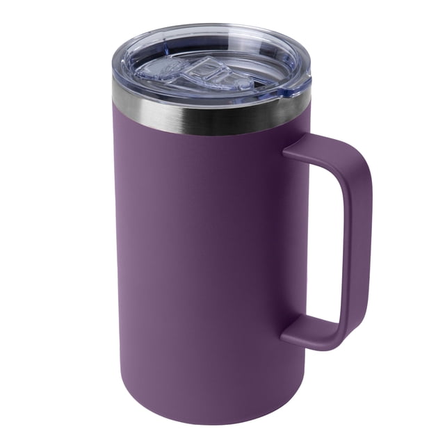 DOMICARE Tasse 24oz avec Poignée et Couvercle, Tasse à Café en Acier Inoxydable, Tasse Isolée Réutilisable, Tasse de Voyage avec Poignée, Gobelet à Café à Double Paroi sous Vide