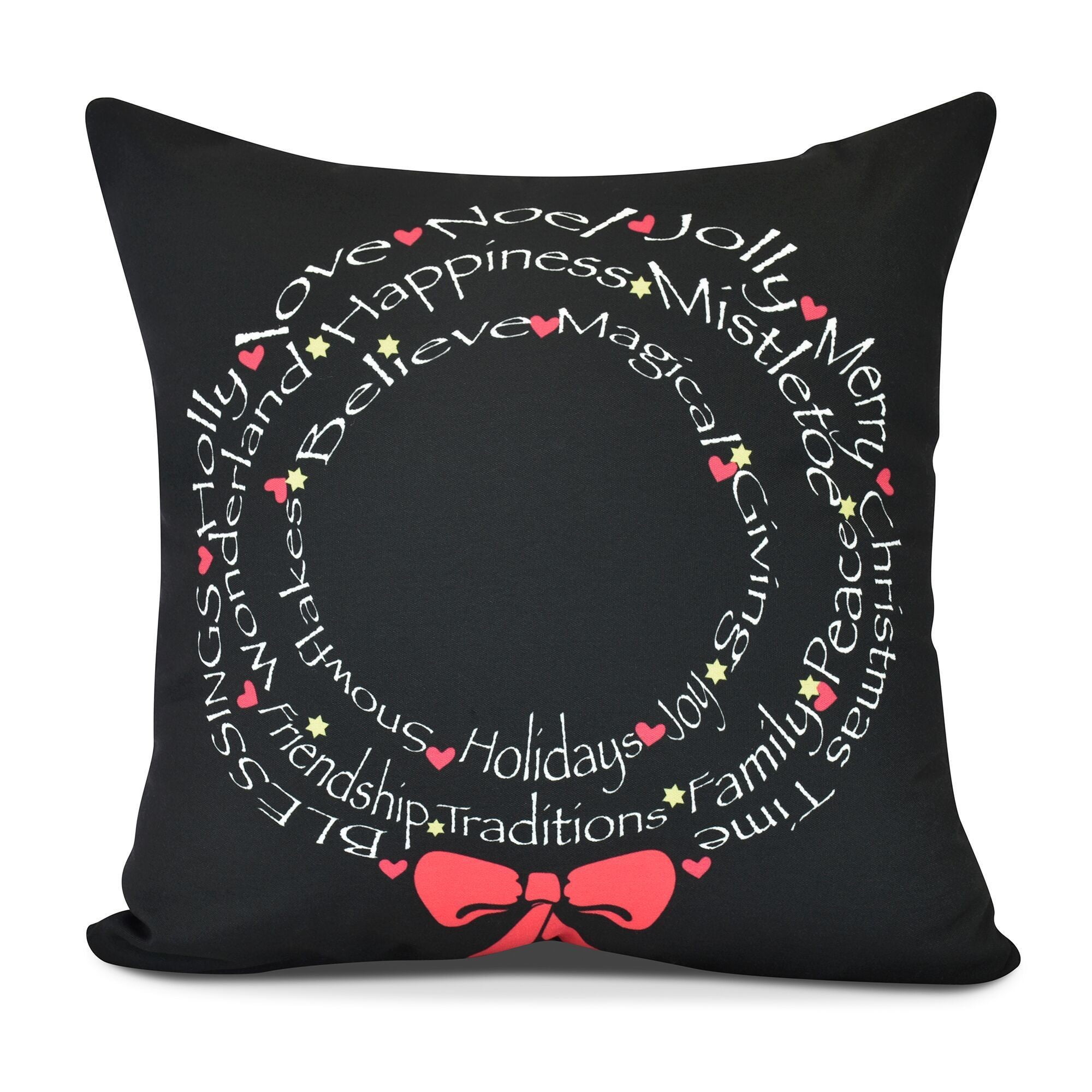 Wreath of Words Word Print Pillow