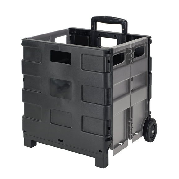 Simplify Tote & Go Collapsible Utility Cart, Plastic, Black, 16.5" x 14.5" x 15.75"