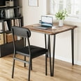 thumbnail image 2 of Dining Table Set for 2 With Upholstered Chairs 3 Piece Square Dining Table Set Breakfast Nook Farmhouse Kitchen Table With 2 Chairs Dinette Set for Dining Room, Apartment, Small Space, Rustic Brown, 2 of 9