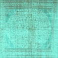 thumbnail image 1 of Ahgly Company Machine Washable Indoor Square Persian Turquoise Blue Traditional Area Rugs, 7' Square, 1 of 4