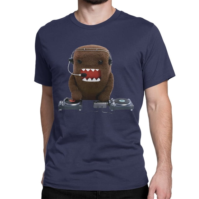 Camisetas de algodón con diseño de muñeca DJ Kawaii para hombre y mujer, divertidas camisetas de cuello redondo, camisetas Domo Kun de manga corta con gráficos