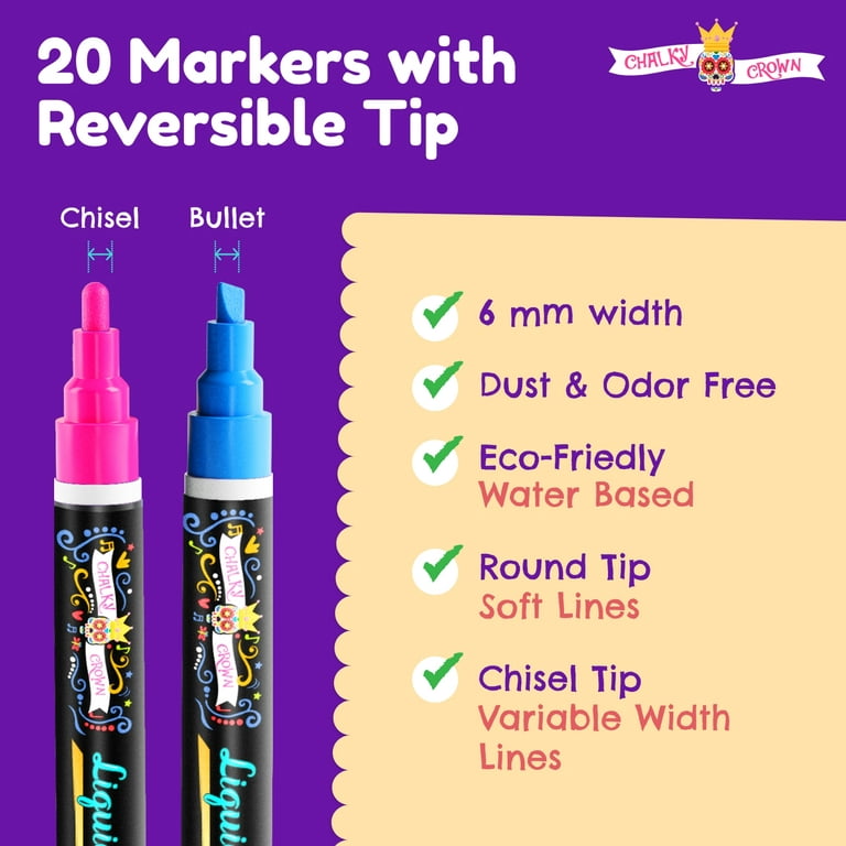 Fine Tip Neon Wet Erase Marker 8 Pack - Calen Love® - Calen Love