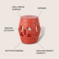 thumbnail image 5 of JONATHAN Y Lucky Coins 16" Chinese Ceramic Drum Garden Stool, Matte Coral, 5 of 10