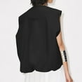 thumbnail image 4 of SHIXIAOO Women's Fashion Sleeveless Pocket Wide Songma Solid Color Cardigan Zipper Fashion Coat Thin Sweater Cardigan Color Printed Patch Pocket Cardigan Drape Front Jacket Button Sweaters for Women, 4 of 9