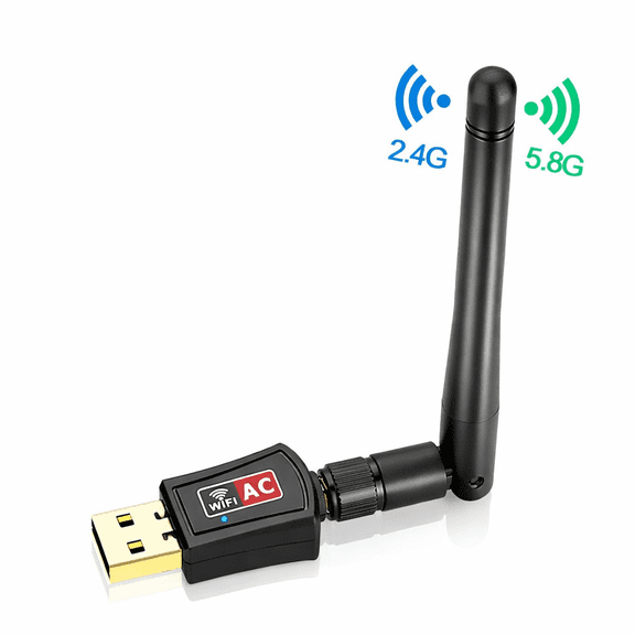 Dual Band USB WiFi Adapter 1200Mbps, 2.4G/5.8G Wireless Network Adapter with Rotatable Antenna, USB 2.0 WiFi Dongle for PC Laptop Desktop