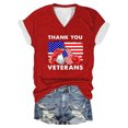 thumbnail image 1 of Camiseta de Manga Corta con Cuello en V Impresa Por el Día de la Independencia para el Uso Casual Y de Fiesta, Camiseta Patriótica, 1 of 3