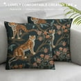 thumbnail image 3 of HENGT  Tiger and Peacock Throw Pillow Case Square Cozy Pillow Cover Home Decor for Living Room Sofa Car Cushion Cover, 3 of 5