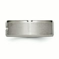 thumbnail image 3 of Titanium Cross Design 8mm Satin Beveled Edge Band, 3 of 11