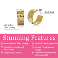 thumbnail image 2 of Cate & Chloe Letty 18k Yellow Gold Plated 21mm Half Hoop Earrings for Women, Gift for Her, 2 of 9