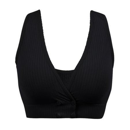 

Bras for Wome Solid Feeding Breathable Seamless Pajamas Adjust Color Wireless Bra for Women Black M