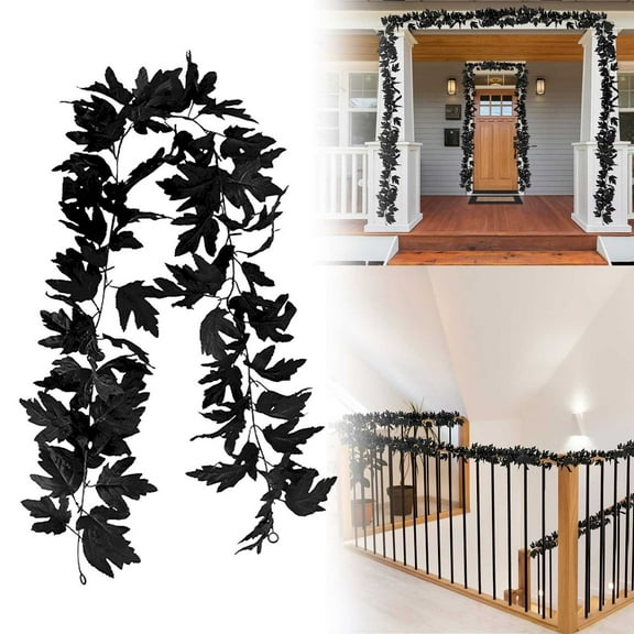The Simulated Maple Leaf Vines Are Black Fall Decorations For Home Fall Garland For Mantle Fall Garland Fall Wreath Bows For Front Door Fall Leaves Garland Fall Leaves Decor Fall Leaf Garland