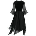 thumbnail image 3 of KVMeteor Robe en mousseline de soie de couleur unie pour femme, 3 of 3