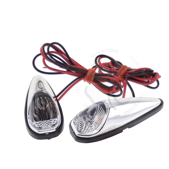 Mini Bullet LED Turn Signal Clear Chrome Motorcycle Blinker Surface Mount Light