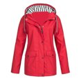 thumbnail image 1 of Plus Size Women's Hooded Wind Jacket Climbing Coat Waterproof Rain Coat Tops, 1 of 2