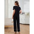thumbnail image 7 of ebukurty Pajama for Women Sets 2 Piece Short Sleeve Loungewear Black Women's Sleepwear, Sizes S/XL, 7 of 7