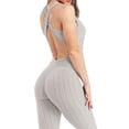 thumbnail image 3 of Xuanfei Women Jacquard Butt Lift Open Back Criss Cross Yoga Jumpsuit, 3 of 5